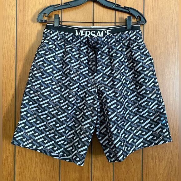 Versace  Logo Print Drawstring Swim Trunks size 4/ Large - Picture 5 of 15